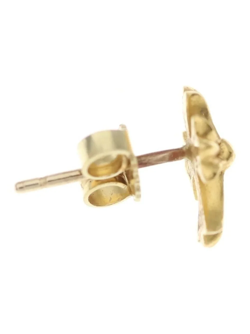Chrome Hearts 22k No2 CH Crs CH Cross Stud Single Earring Gold